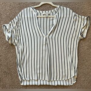 Black and white striped blouse